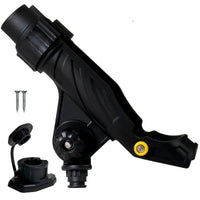 Adjustable Fishing Rod Holder with Deck Mount Base & Cap - X-Large, Black