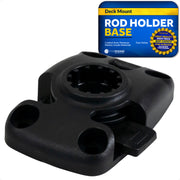 Deck Mount Base for Fishing Rod Holder, Sliding-Lock Mechanism, Black - FO4742 - Five Oceans