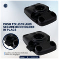 Kayak Rod Holder Deck Mount Base, Black - FO4742 - Five Oceans
