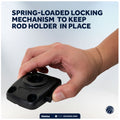 Kayak Rod Holder Deck Mount Base, Black - FO4744 - Five Oceans