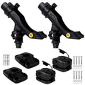 Kayak Rod Holder Kit - Deck & Rail Mounts, Large, Black, 2-Pack - FO4748-4746-M2 - Five Oceans