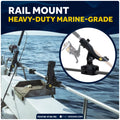 Kayak Rod Holder Kit - Deck & Rail Mounts, Large, Black, 2-Pack - FO4748-4746-M2 - Five Oceans