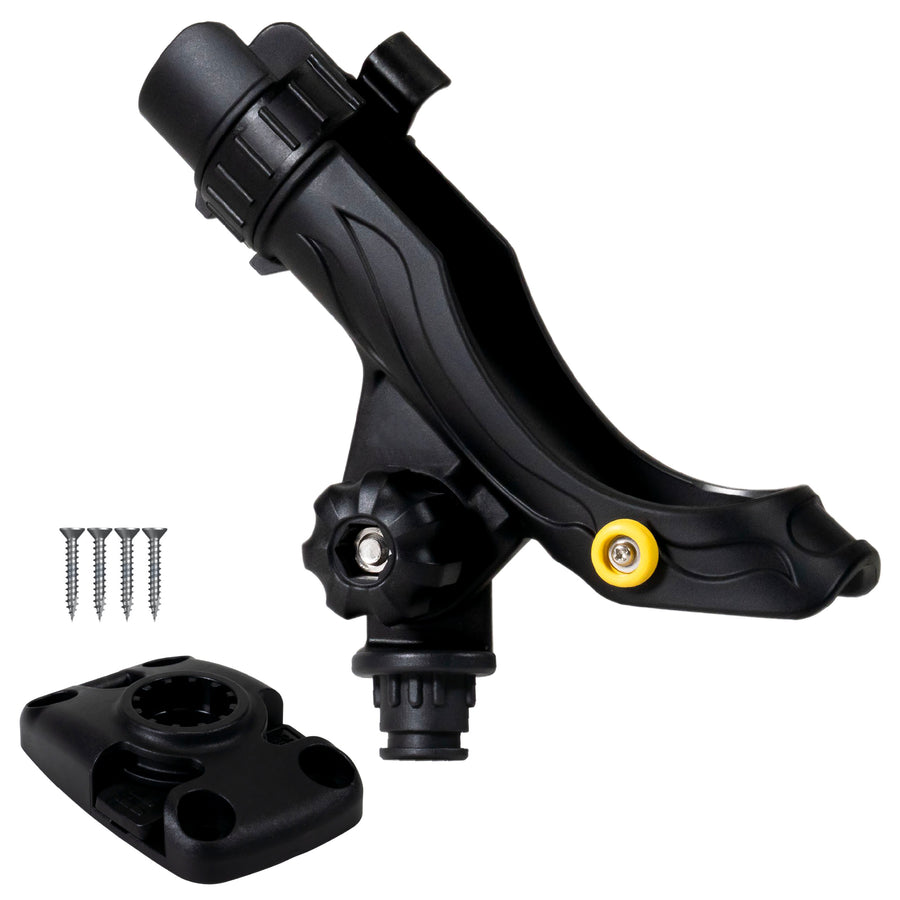FIVE Oceans Surface Mount Fishing Rod Holder with Locking Mechanism and Hook Keeper
