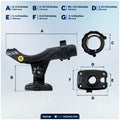 Kayak Rod Holder with Deck Mount Base, Black, Large - FO4748 - Five Oceans