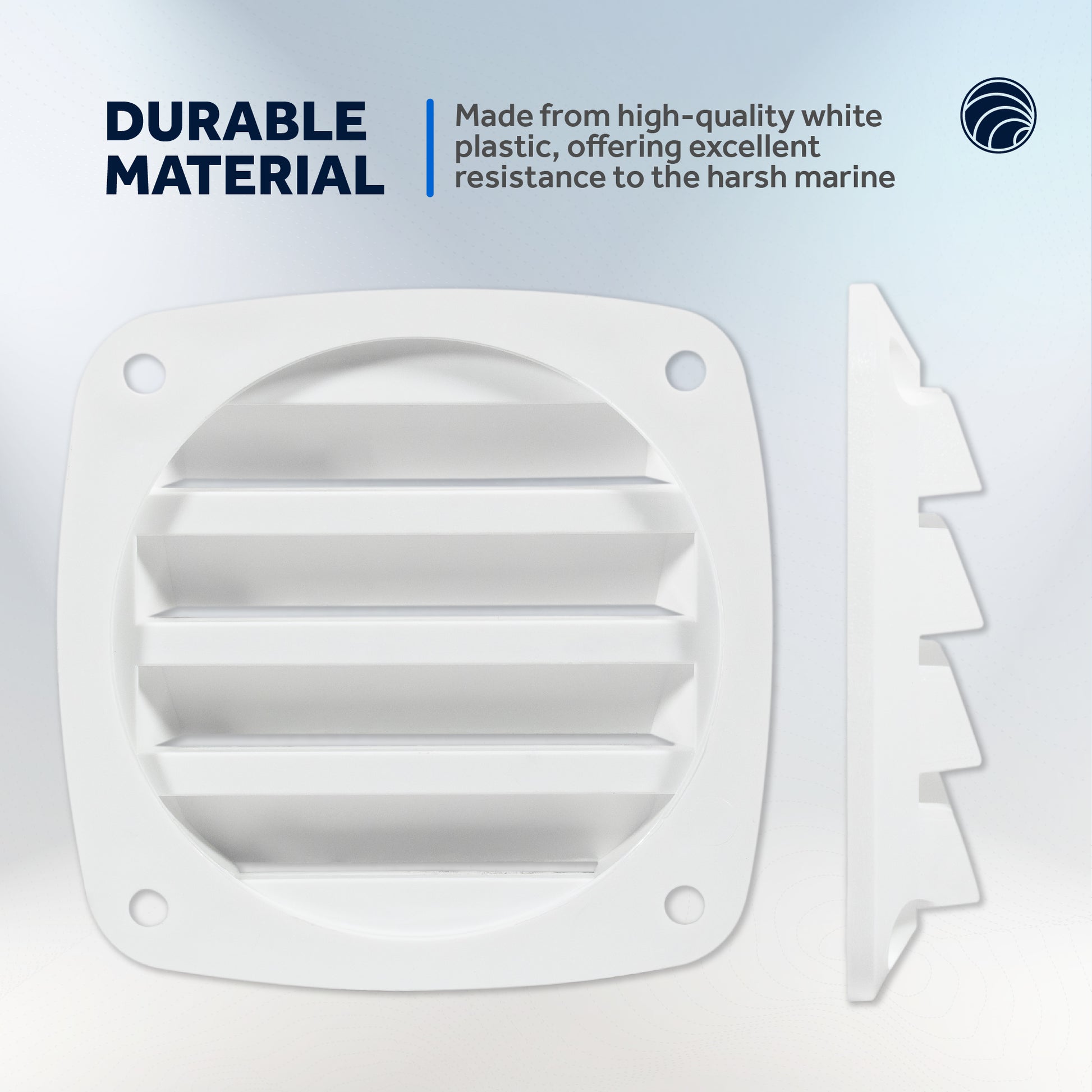 4-Slotted Louvered Flush Hose Ventilators, 3" - White - FO4750 - Five Oceans