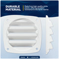 4-Slotted Louvered Flush Hose Ventilators, 3" Hose Diameter, White - FO4750 - Five Oceans