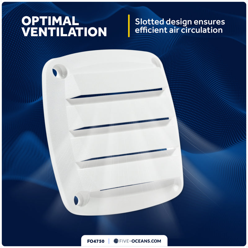 4-Slotted Louvered Flush Hose Ventilators, 3" Hose Diameter, White - FO4750 - Five Oceans