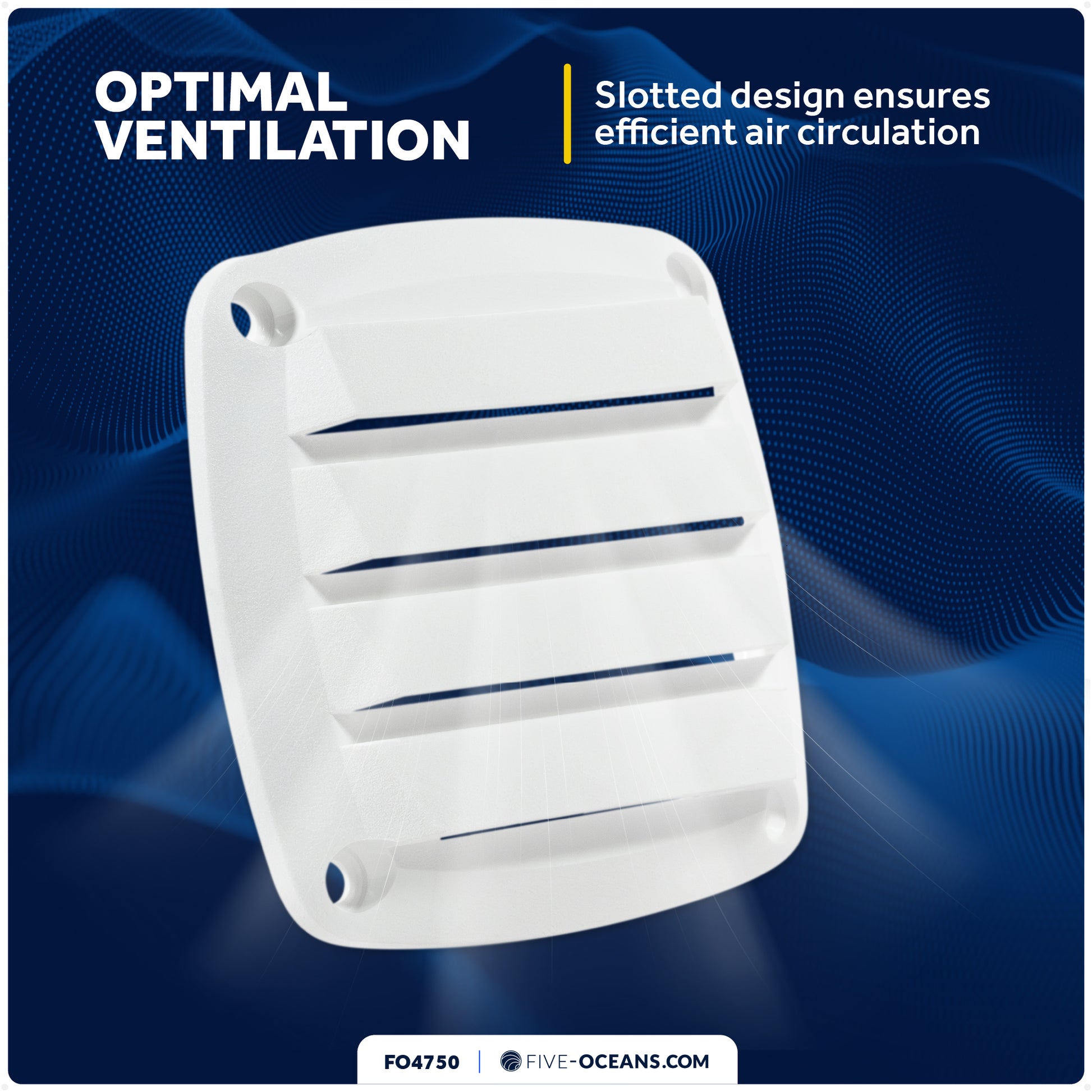 4-Slotted Louvered Flush Hose Ventilators, 3" - White - FO4750 - Five Oceans