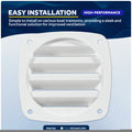 4-Slotted Louvered Flush Hose Ventilators, 3" Hose Diameter, White - FO4750 - Five Oceans