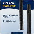 Bilge Pump Plumbing Kit, 8' x 1-1/8" Black PVC Hose with 2 Clamps & Thru-Hull Fitting - FO4752 - Five Oceans