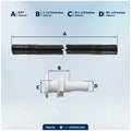 Bilge Pump Plumbing Kit, 8' x 1-1/8" Black PVC Hose with 2 Clamps & Thru-Hull Fitting - FO4752 - Five Oceans