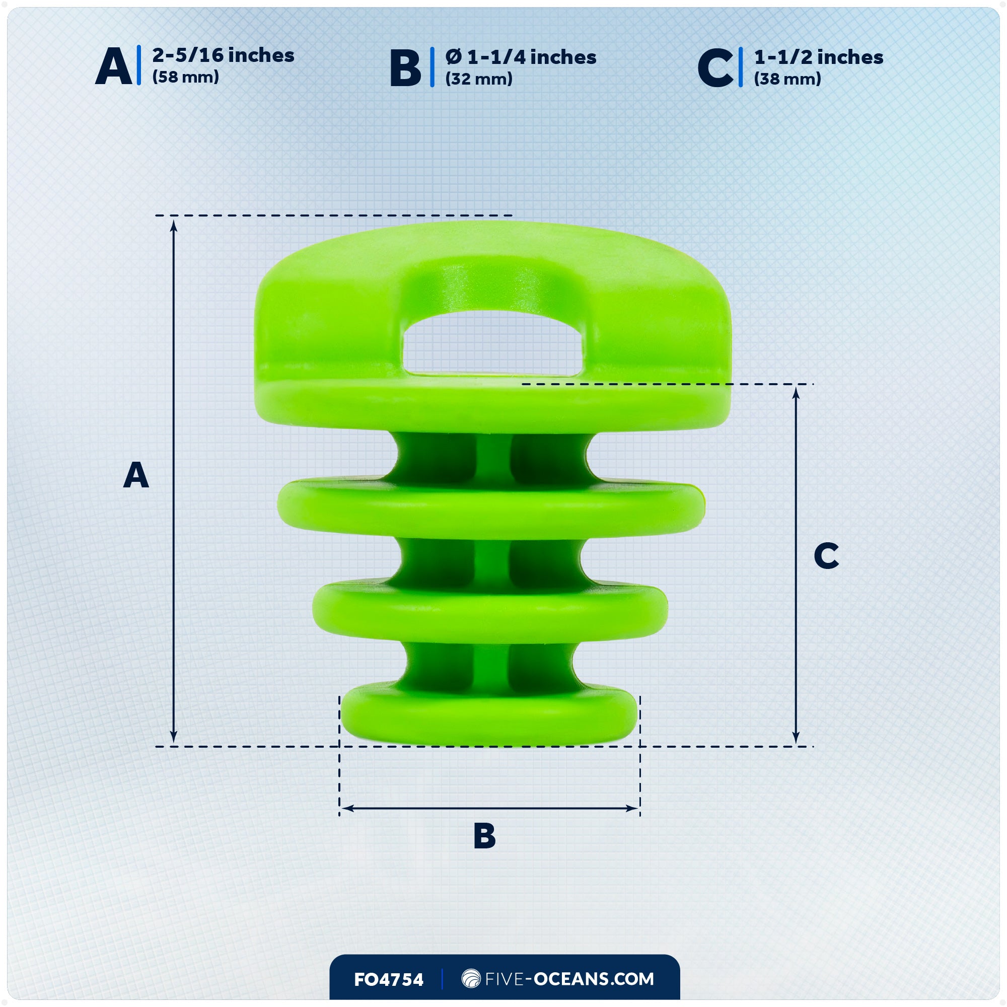Scupper Plugs for Kayak, Fits Drain Holes 1-1/4" to 1-1/2" - 2-Pack - FO4754 - Five Oceans