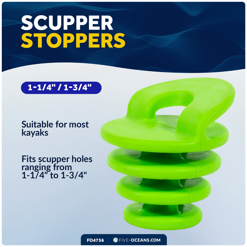 Scupper Plugs, Fits Drain Holes 1-1/4" - 1-3/4", 2-Pack - FO4756 - Five Oceans