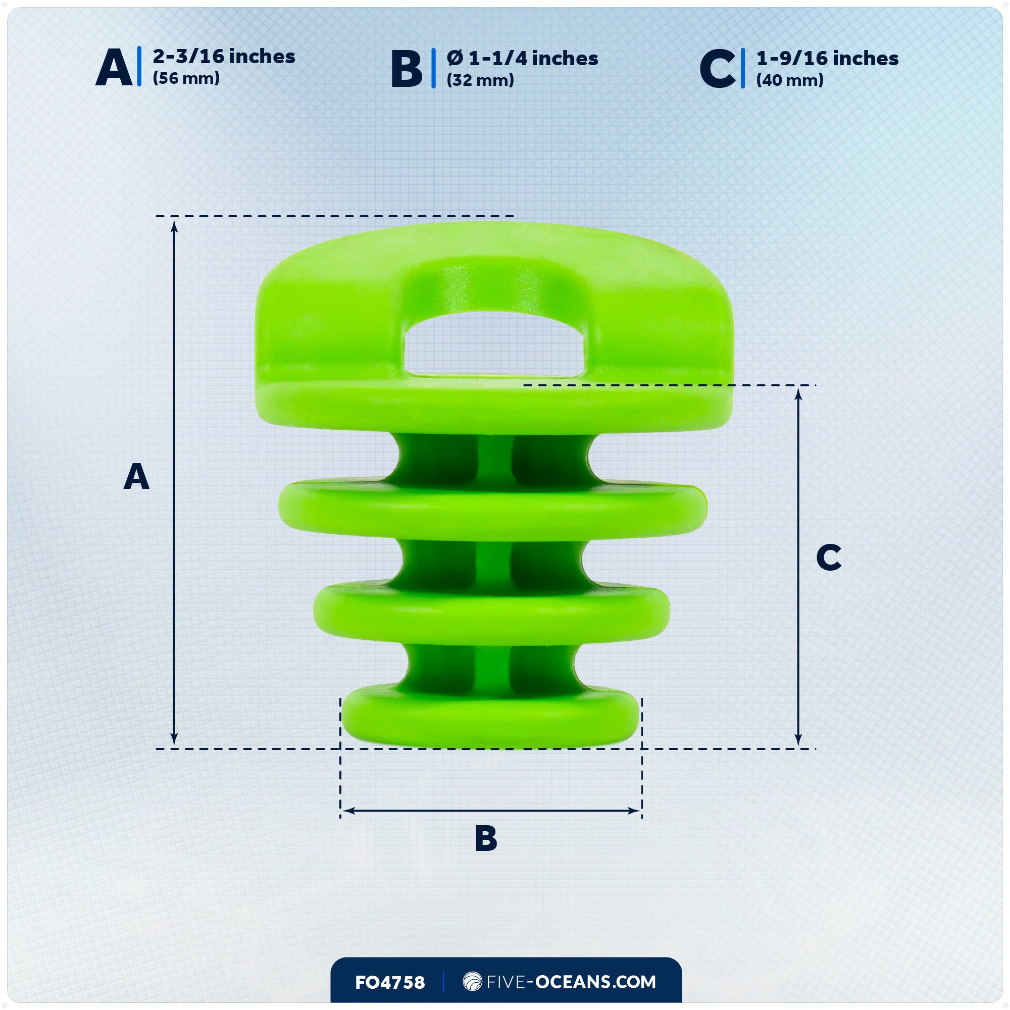 Scupper Plugs for Kayak, Fits Drain Holes 1-1/4" to 2" - 4-Pack - FO4758 - Five Oceans