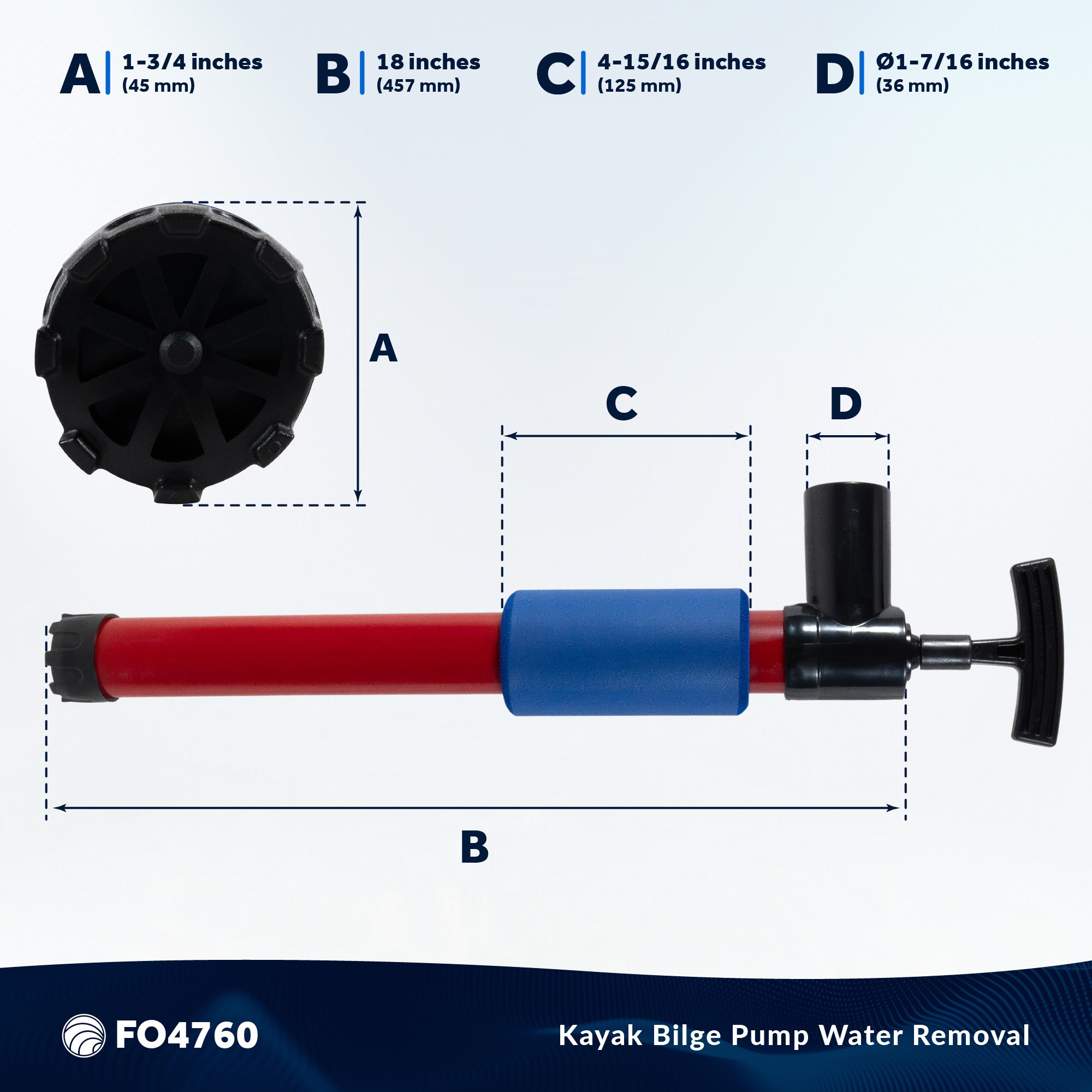18" Kayak Manual Bilge Pump - FO4760 - Five Oceans