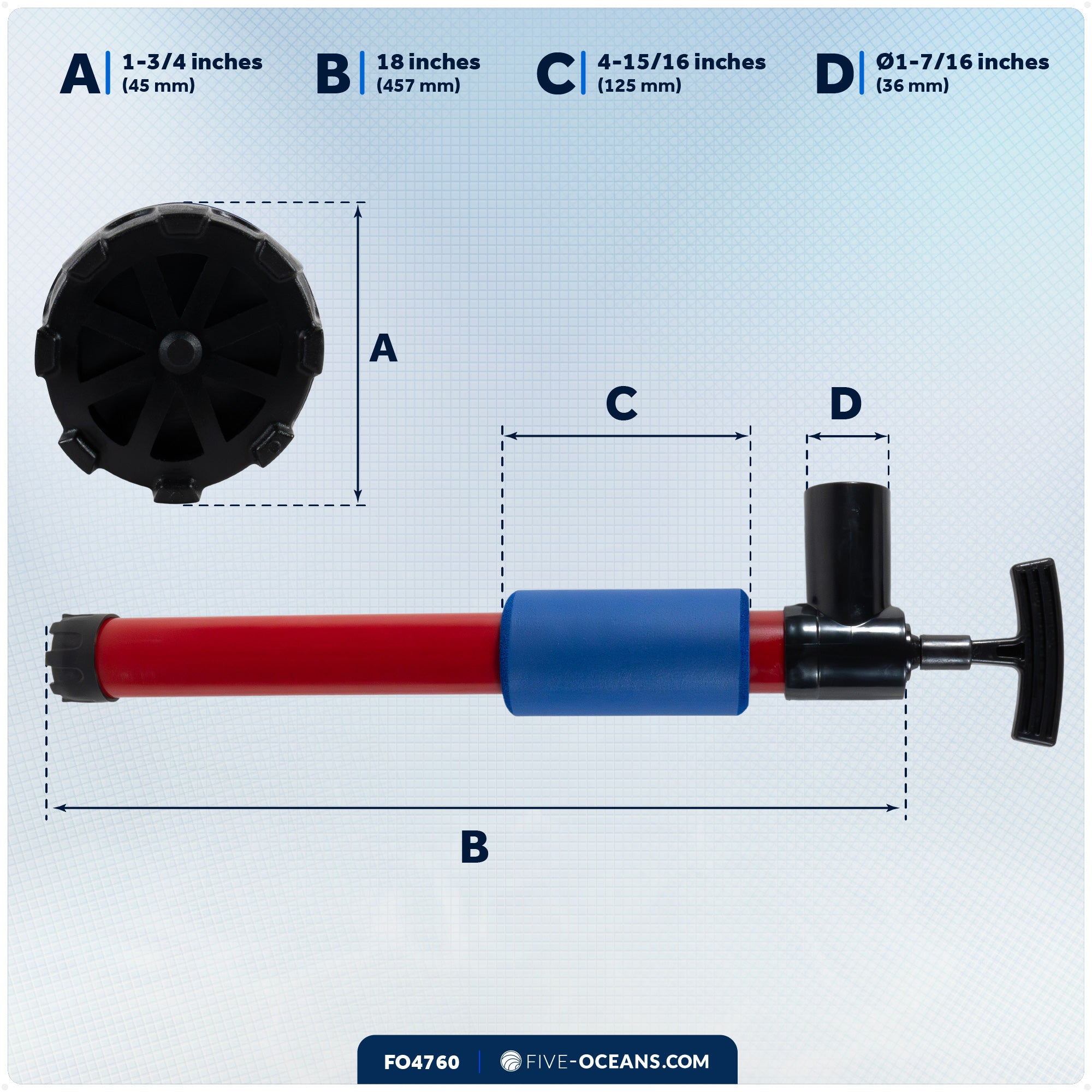 18" Kayak Manual Bilge Pump - FO4760