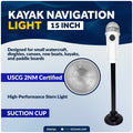 15" LED Anchor Navigation Light with Suction Cup, Battery-Powered - 2NM
