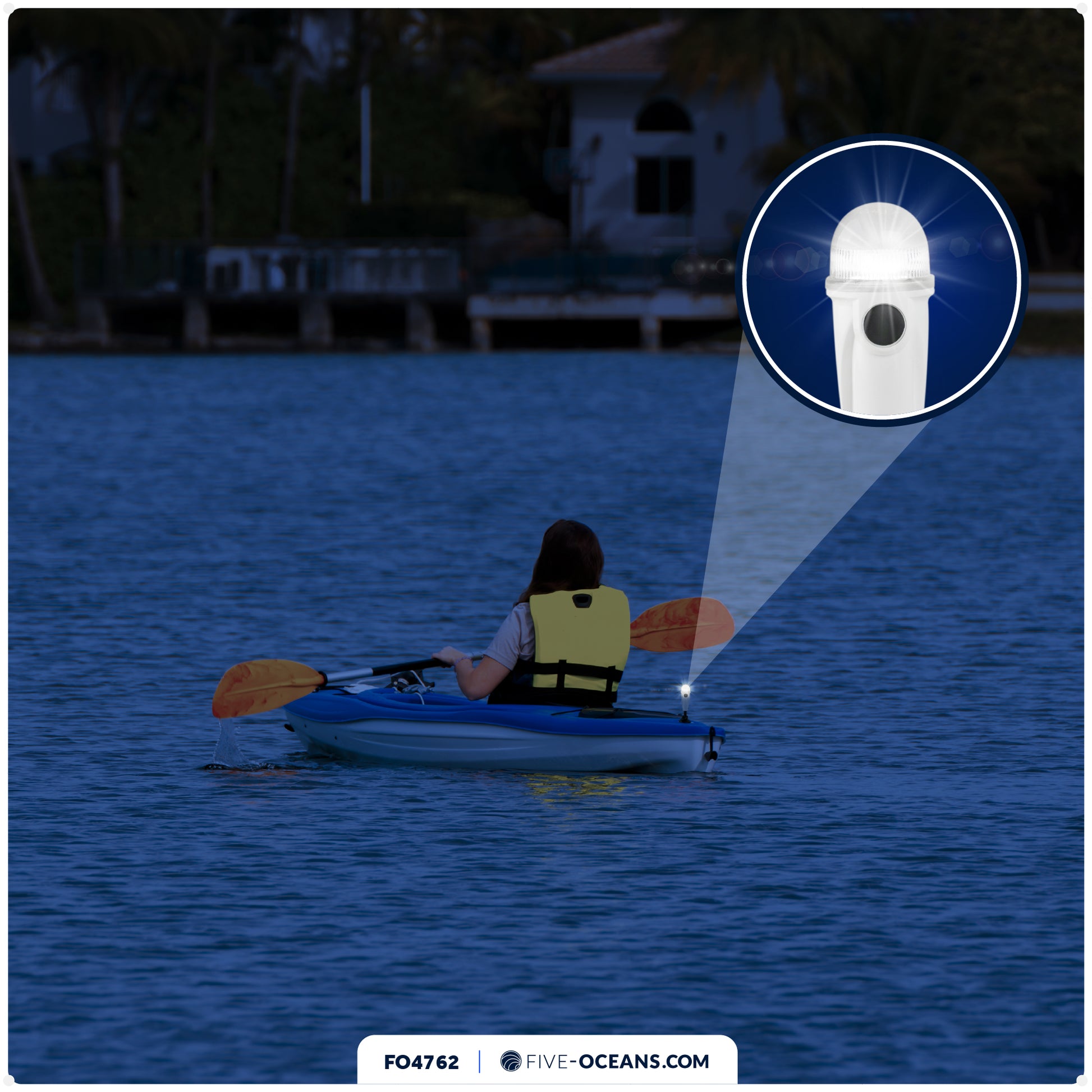 LED Portable Navigation Lights All Round Light with Super Suction Cup 15" - FO4762 - Five Oceans