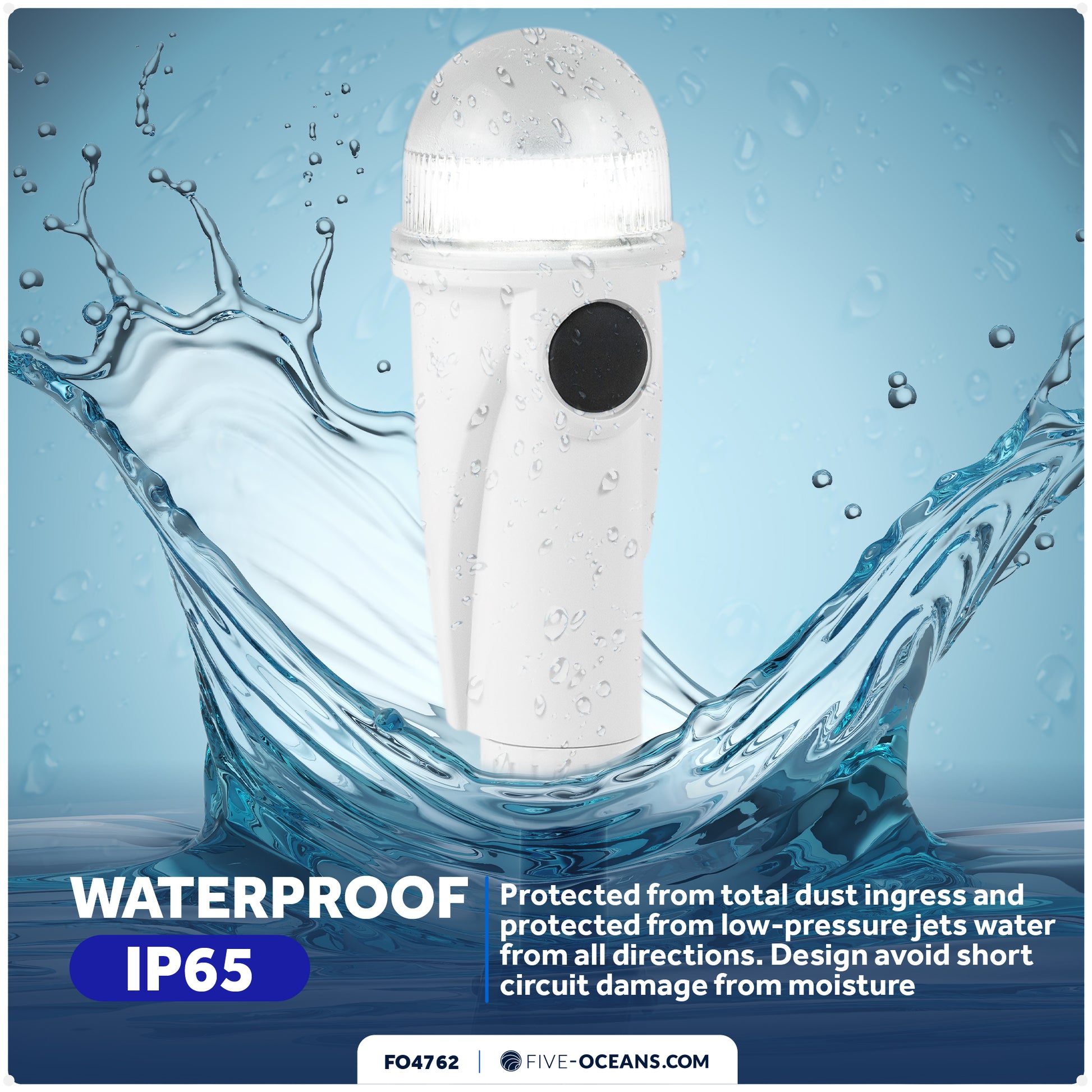 15" LED Anchor Navigation Light with Suction Cup, Battery-Powered - 2NM - FO4762 - Five Oceans