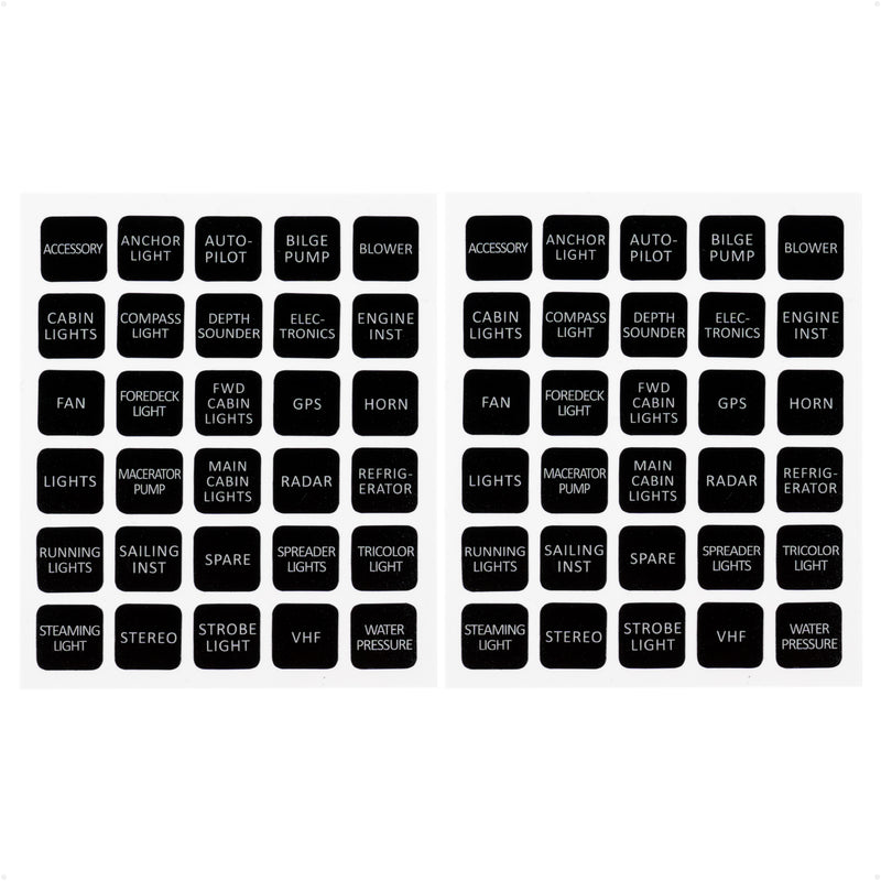 Square Switch Panel Labels, 30 Pieces Per Sheet, 2-Pack - FO4764-M2 - Five Oceans