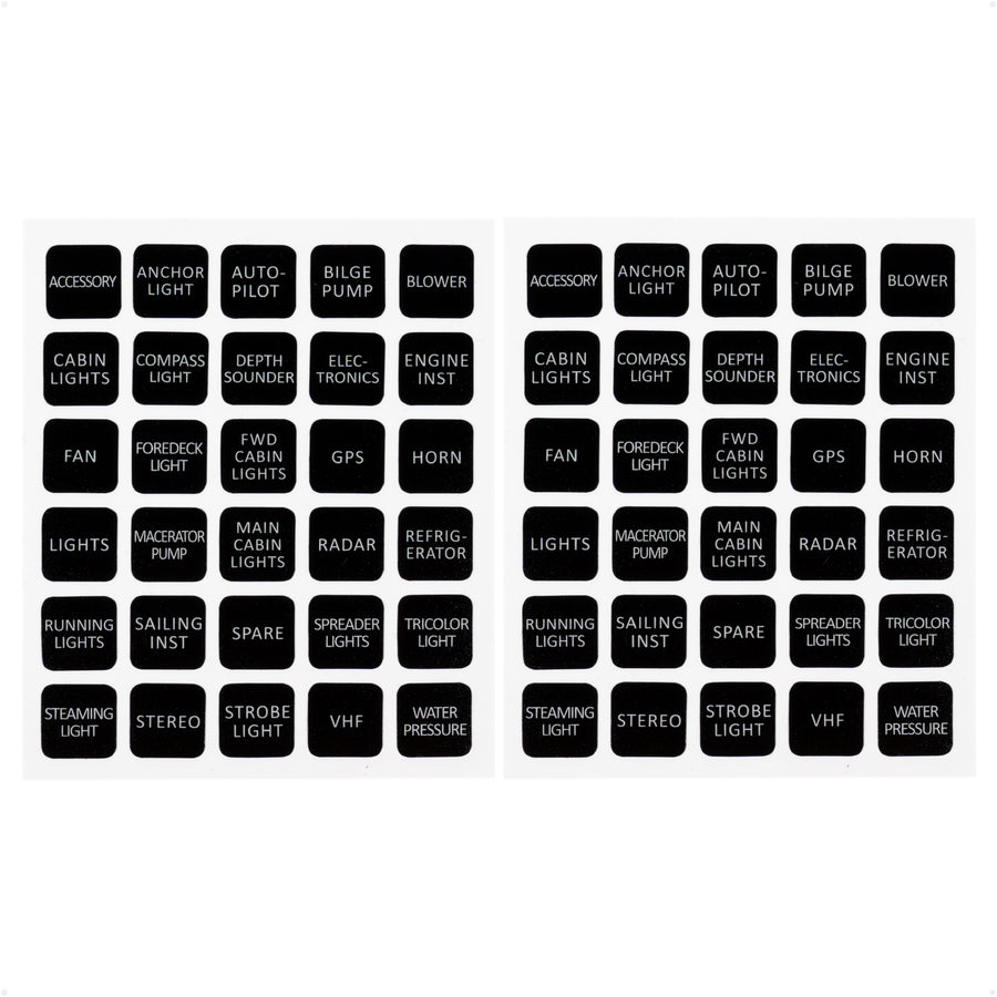 Square Switch Panel Labels, 30 Pieces Per Sheet, 2-Pack - FO4764-M2 - Five Oceans