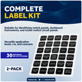 Square Switch Panel Labels, 30 Pieces Per Sheet, 2-Pack - FO4764-M2 - Five Oceans