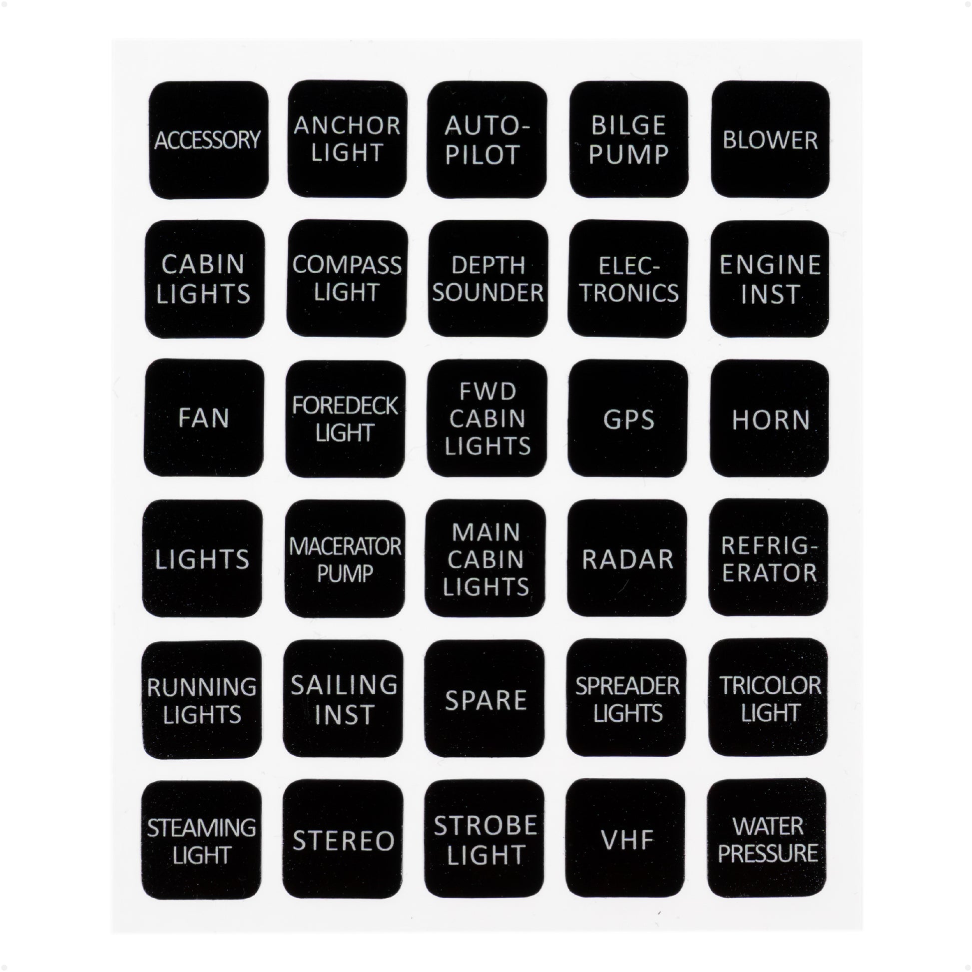 Label Kit for Switch Panels - 30 Pcs - FO4764 - Five Oceans