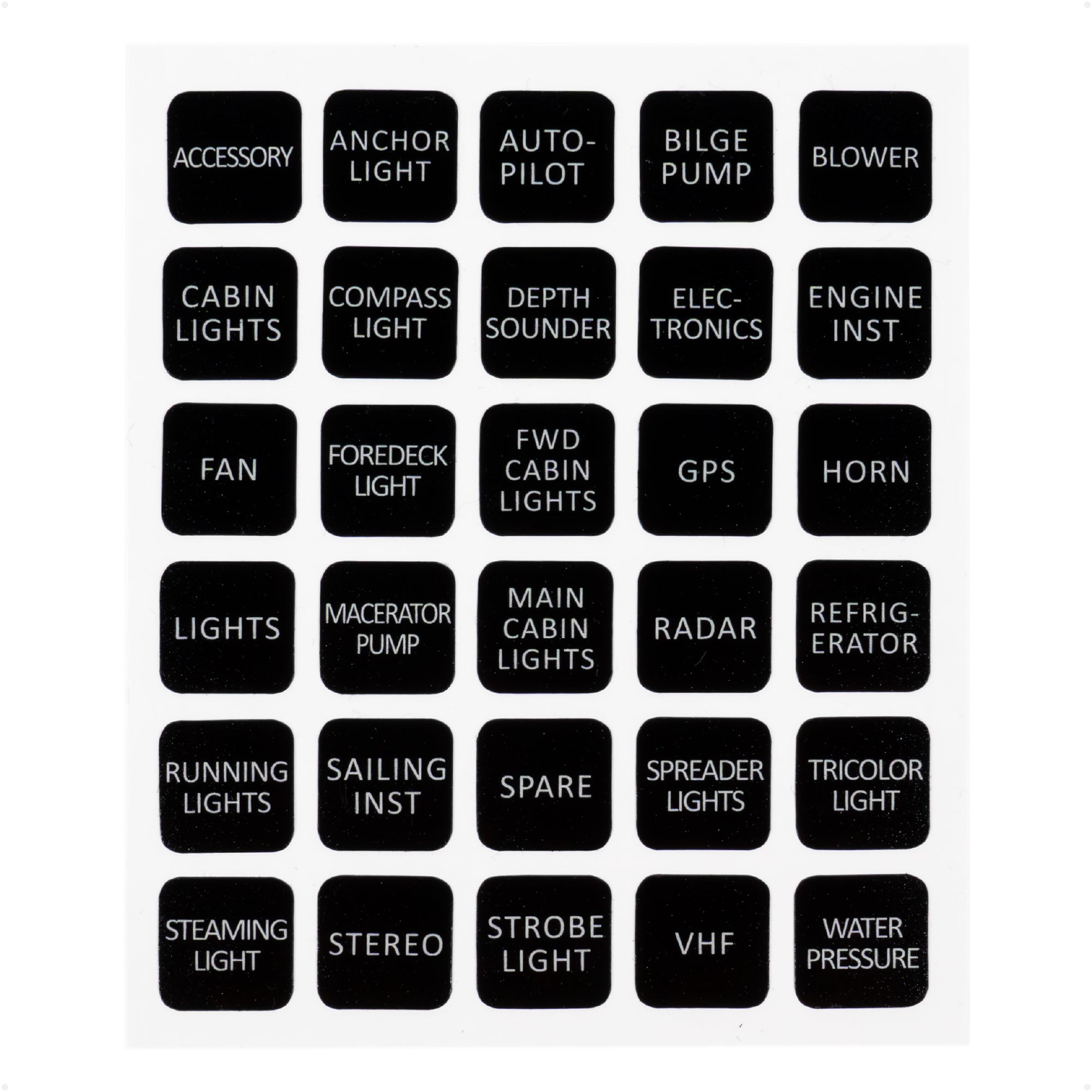 Label Kit for Switch Panels - 30 Pcs - FO4764 - Five Oceans