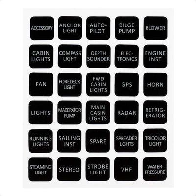 Square Switch Panel Labels, 30 Pieces Per Sheet - FO4764 - Five Oceans