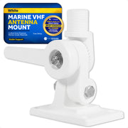 Marine VHF Antenna Mount with Adjustable Ratchet - White Nylon - FO4766 - Five Oceans