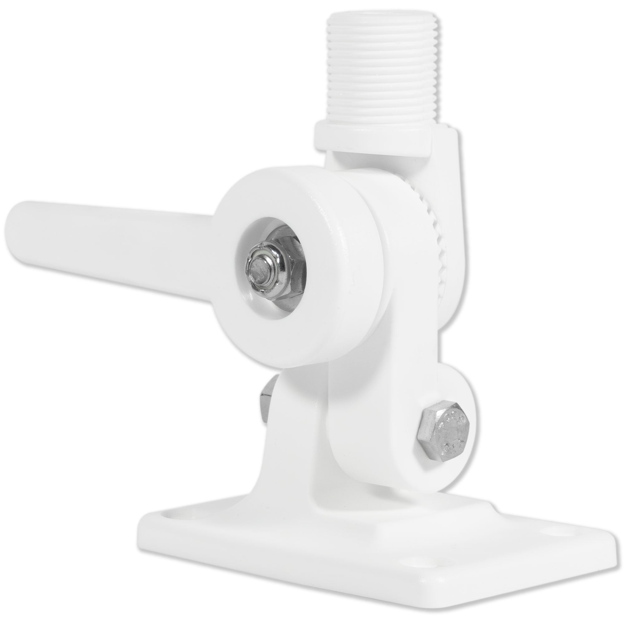 Marine VHF Antenna Mount with Adjustable Ratchet - White Nylon - FO4766