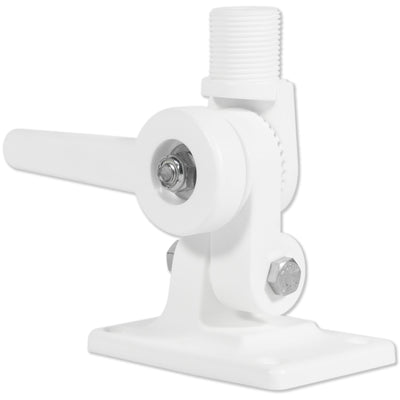 VHF Antenna Mount with Adjustable Ratchet, White Nylon - FO4766 - Five Oceans