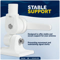 VHF Antenna Mount with Adjustable Ratchet, White Nylon - FO4766 - Five Oceans