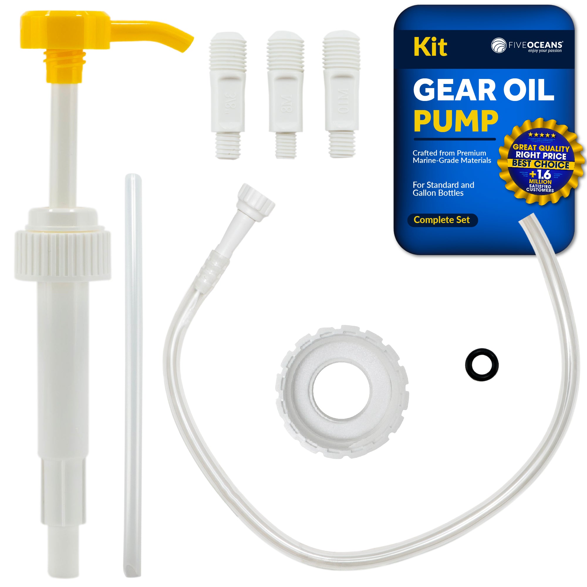 Gear Oil Pump with 3/8", 8mm and 10mm Adapters  - FO4770 - Five Oceans