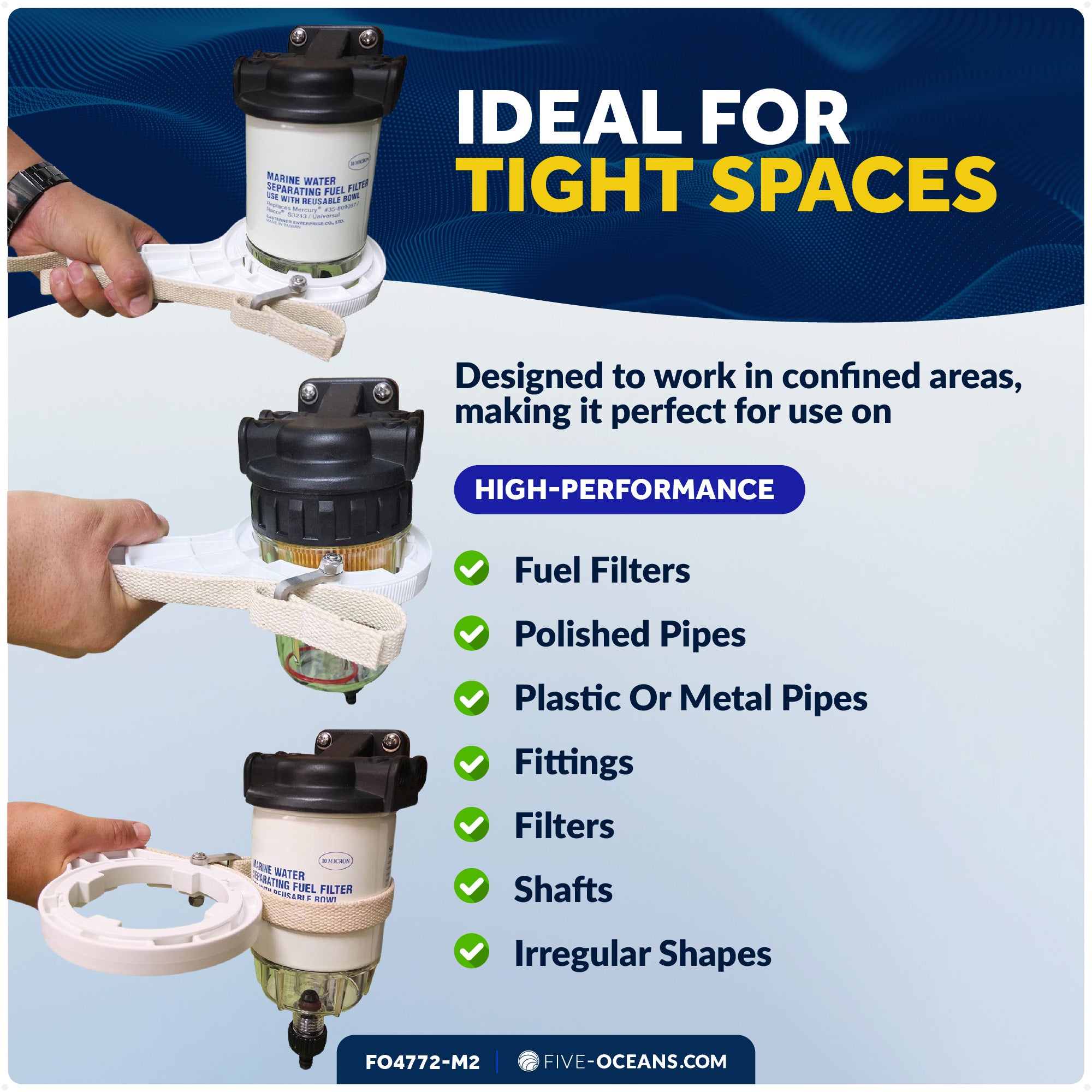 Strap Wrench for Fuel Filter Replacement, 2-Pack - FO4772-M2 - Five Oceans