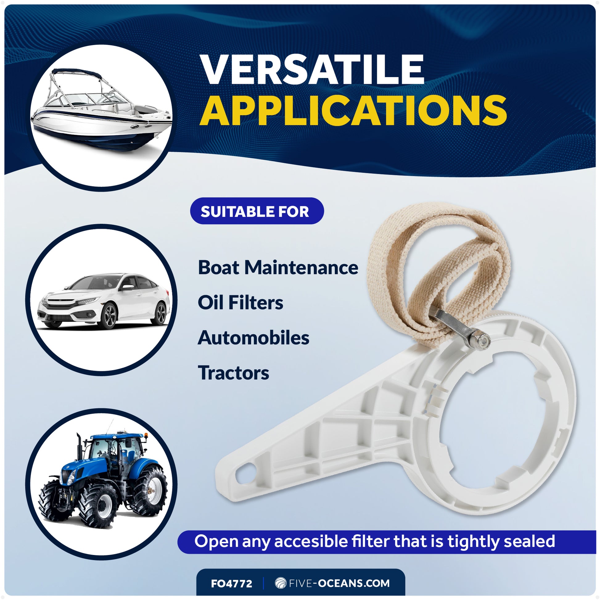 Fuel Filter Wrench with Strap - FO4772 - Five Oceans