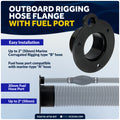 Outboard Rigging Flange with Fuel Hose Port & Hose Union Kit - FO4776-4778-KIT - Five Oceans