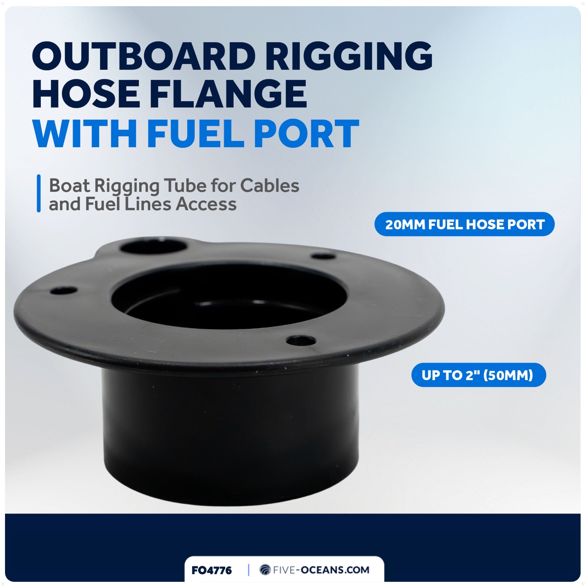Outboard Rigging Hose Flange with Fuel Port - FO4776 - Five Oceans