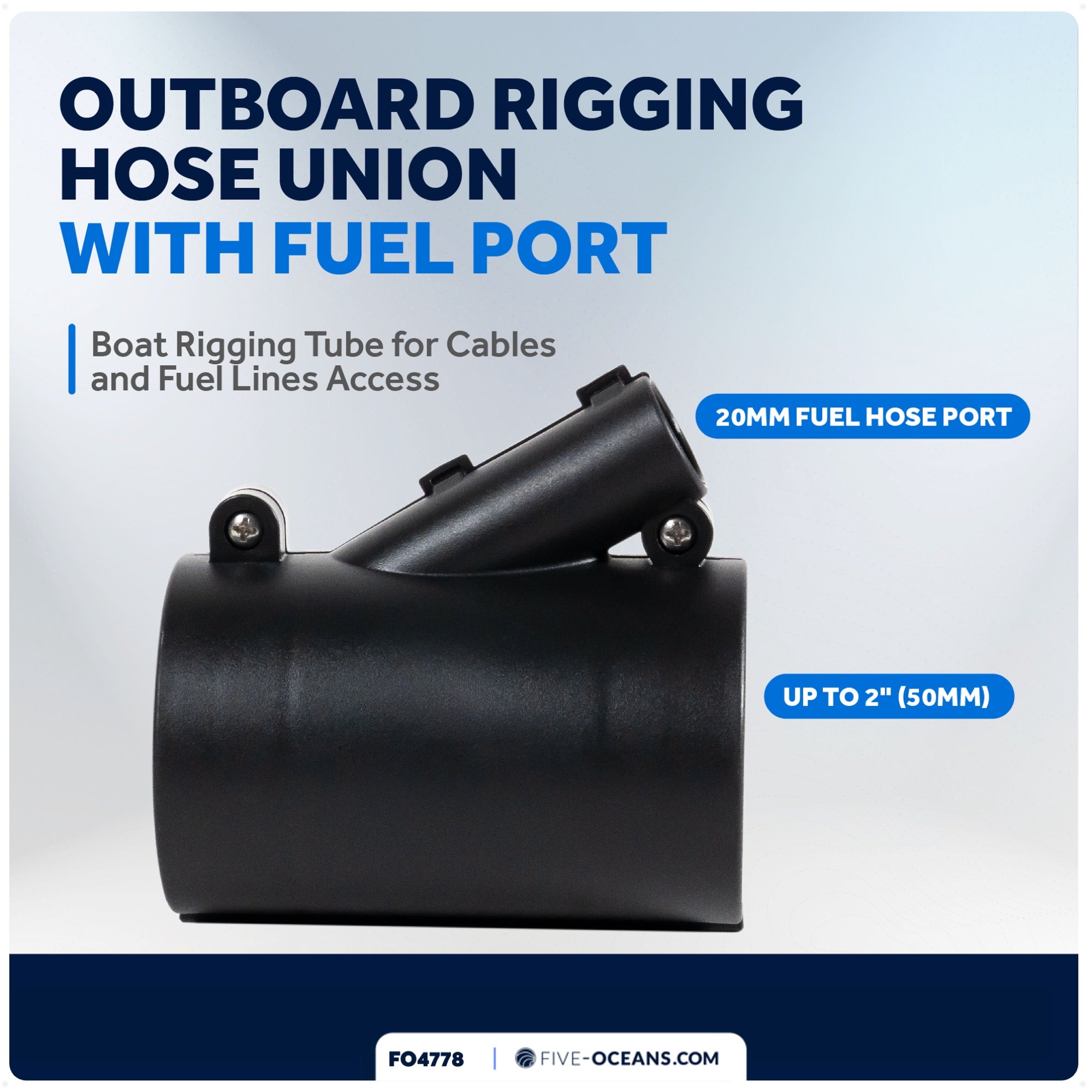 Outboard Rigging Hose Union with Fuel Port - FO4778 - Five Oceans