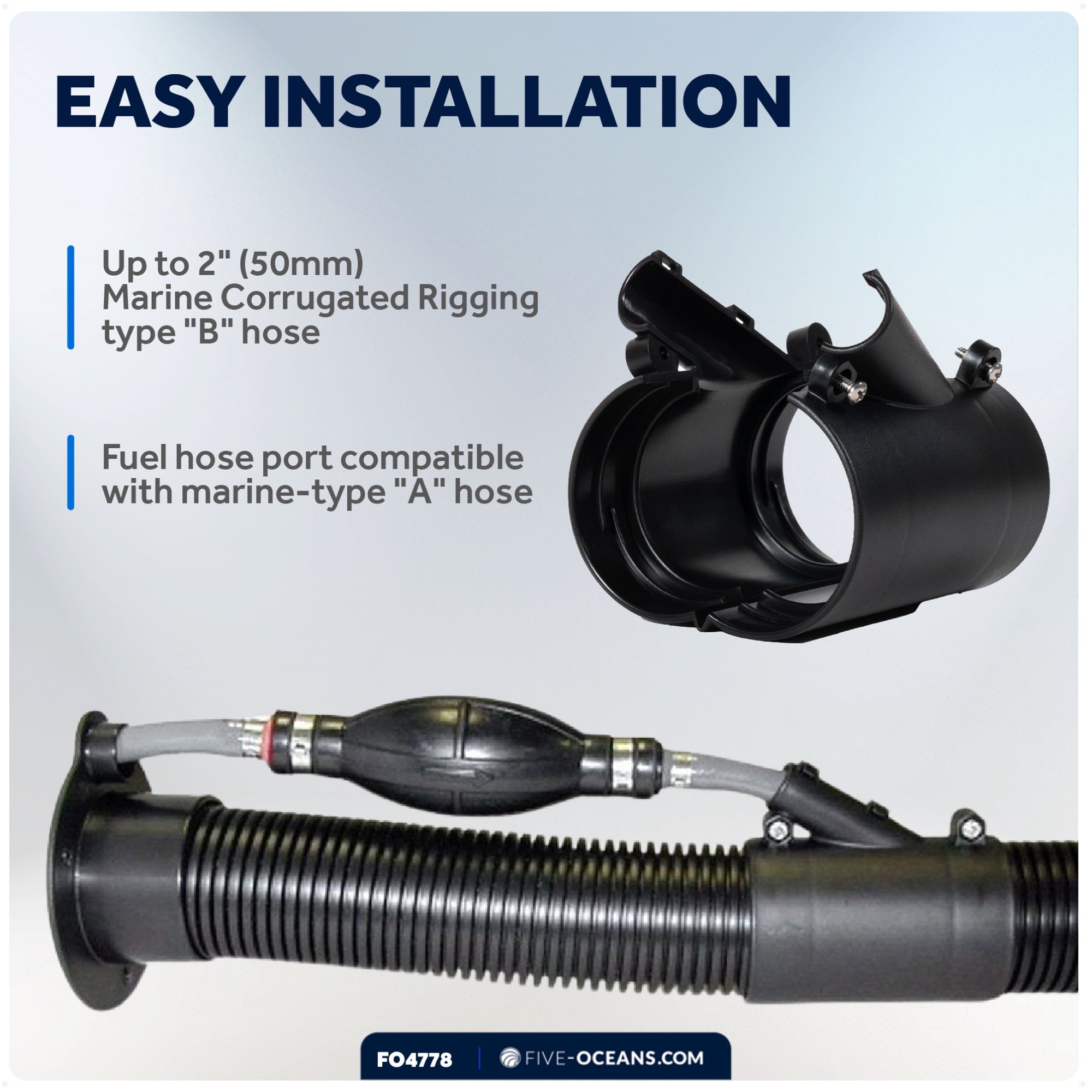 Outboard Rigging Hose Union with Fuel Port - FO4778 - Five Oceans