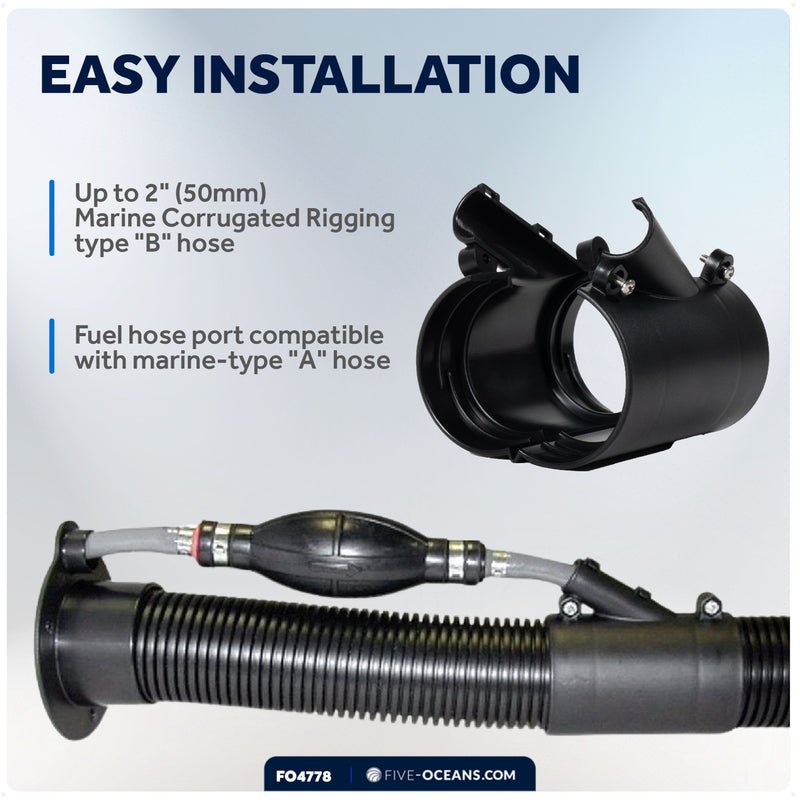 Outboard Rigging Hose Union with Fuel Port - FO4778 - Five Oceans
