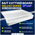 Fish Fillet Table / Cutting Board 17" x 14", Rail Mount & Deck Base
