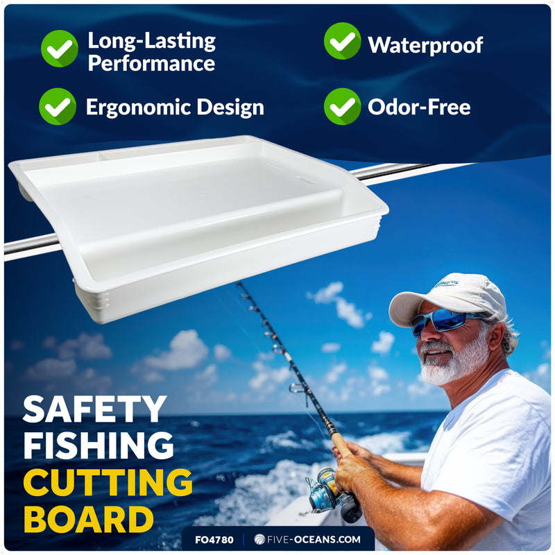 Fish Fillet Table / Cutting Board 17" x 14", Rail Mount & Deck Base