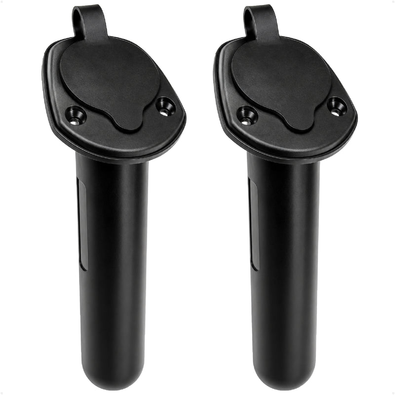60-Degree Flush Mount Fishing Rod Holder - Black Nylon, 2-Pack