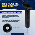 60-Degree Flush Mount Fishing Rod Holder - Black Nylon, 4-Pack