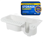Boat Caddy Organizer with Cup Holder, Drainage, Knife, Plier & 16 Lure Holders, White - FO4784 - Five Oceans