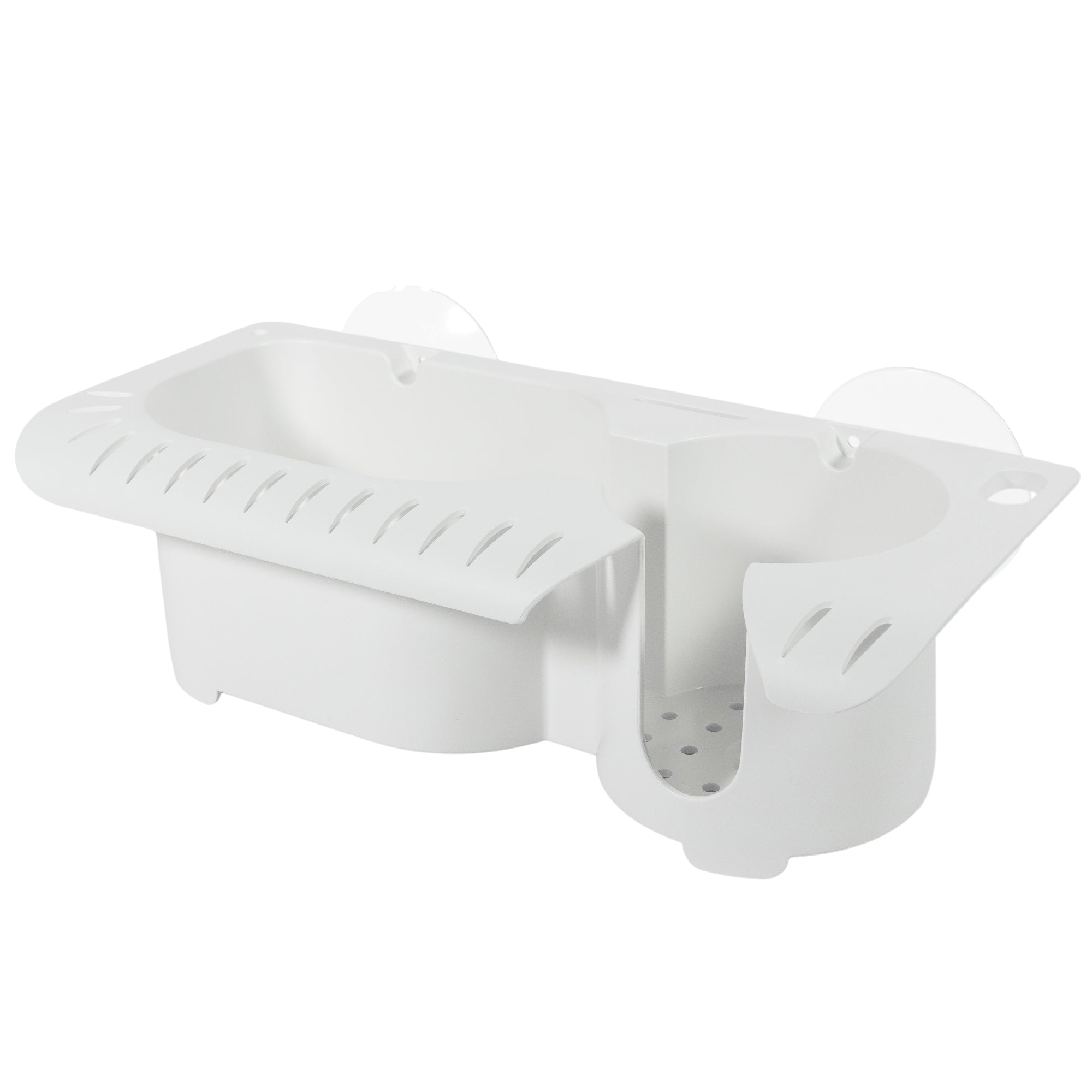 Storage Caddy Organizer with Cup Holder - 16 Lure Slots, White - FO4784 - Five Oceans