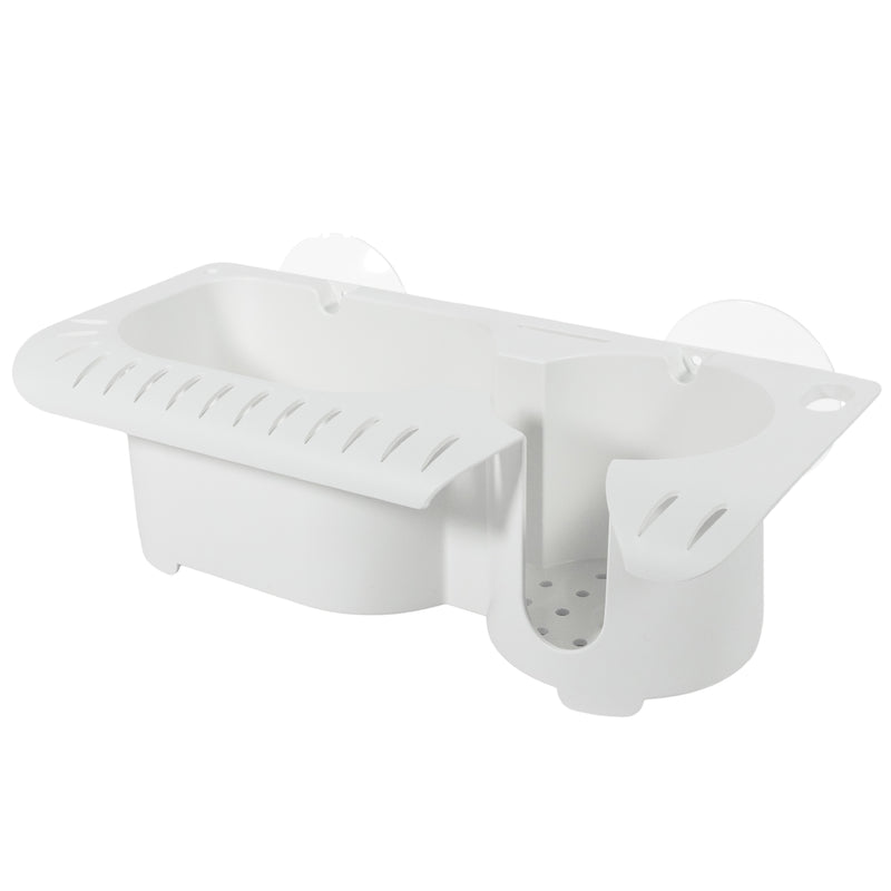 Storage Caddy Organizer with Cup Holder - 16 Lure Slots, White - FO4784 - Five Oceans