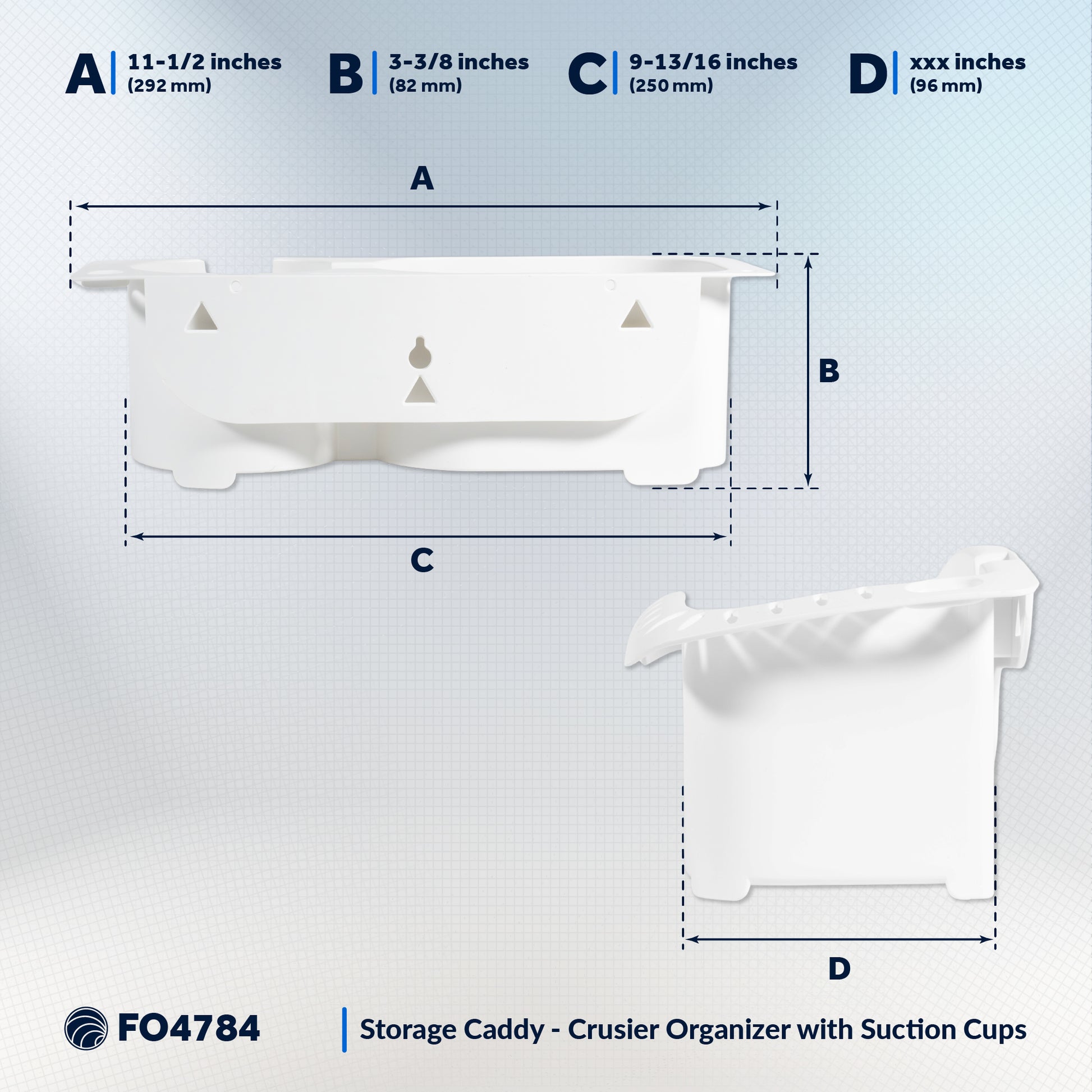 Boat Caddy Organizer with Cup Holder, Drainage, Knife, Plier & 16 Lure Holders, White - FO4784 - Five Oceans