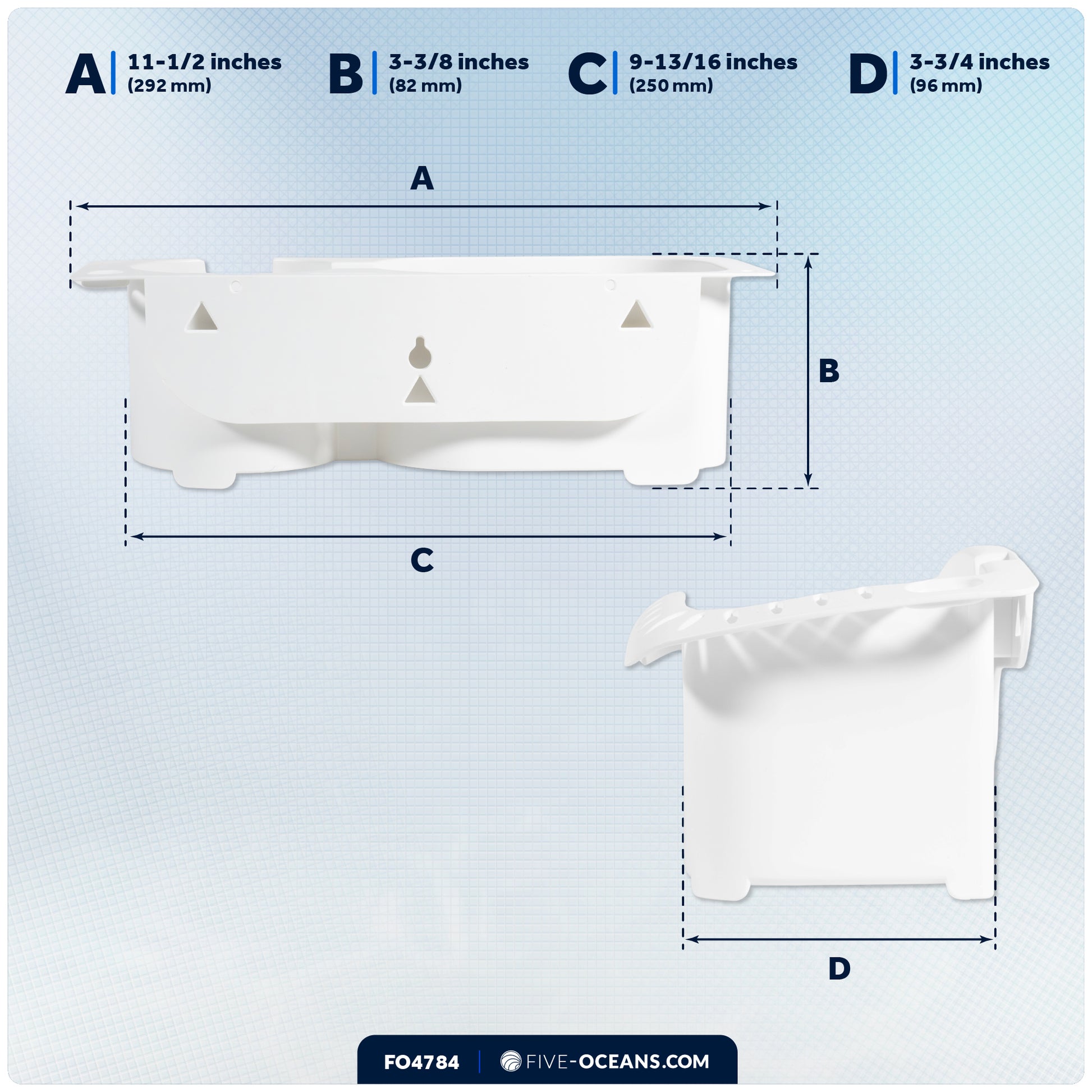 Boat Storage Caddy Organizer with Cup Holder, Drainage, Knife, Plier & 16 Lure Holders, White - FO4784 - Five Oceans